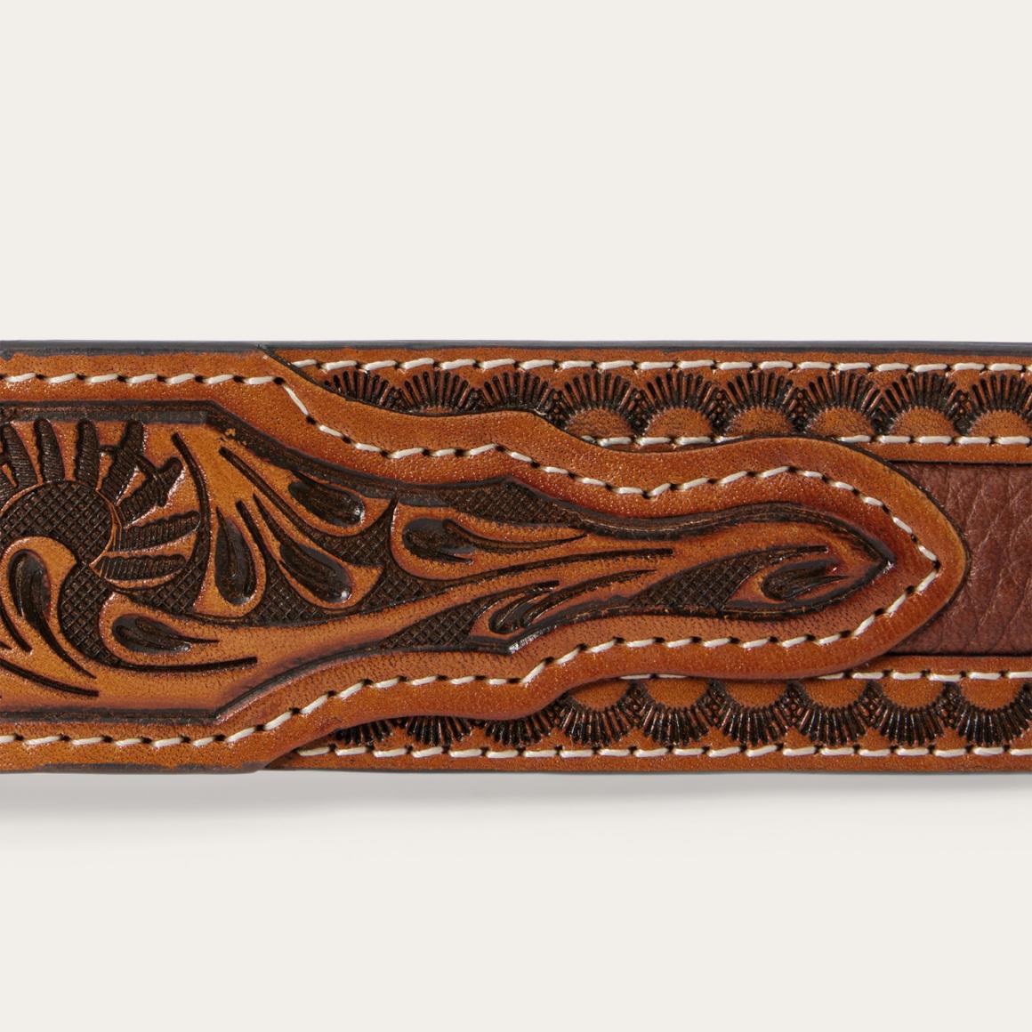 Tooled Tab Belt Cognac Men Stetson Belts