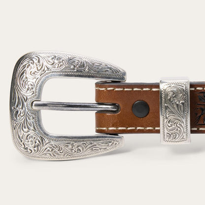 Tooled Tapered Belt Brown/sand Men Stetson Belts