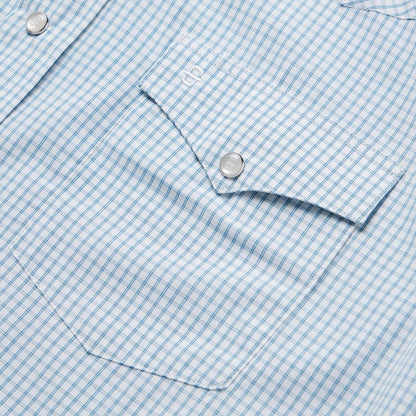 Two Stripe Check Western Shirt Blue Men Stetson Western Shirts