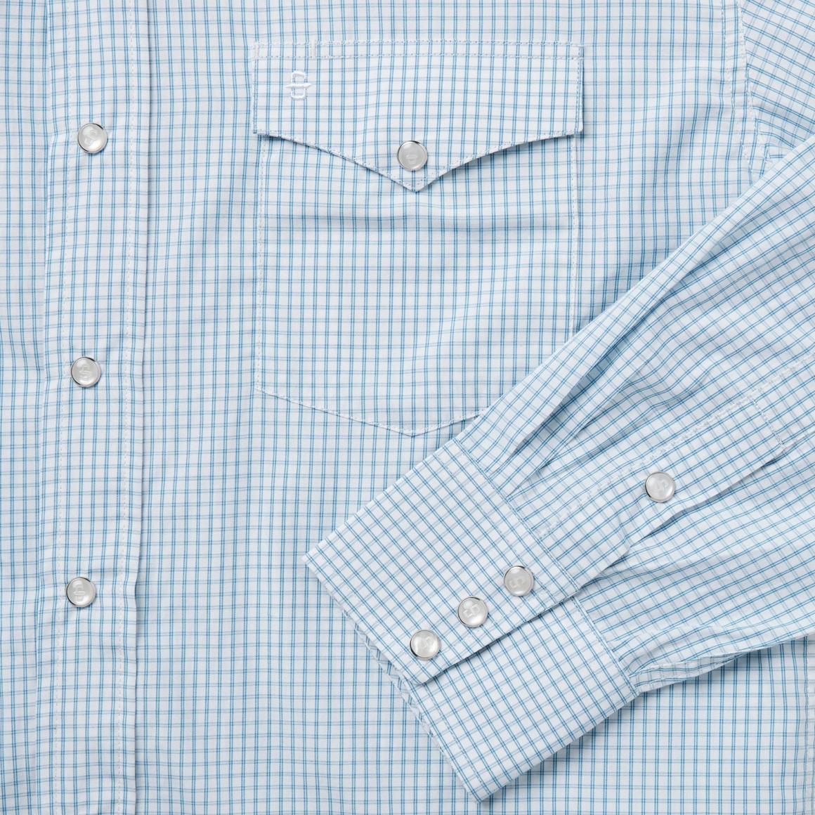 Two Stripe Check Western Shirt Blue Men Stetson Western Shirts