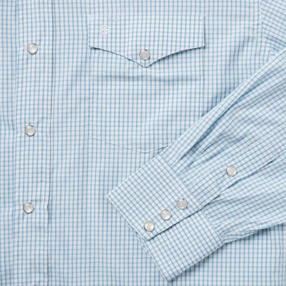 Two Stripe Check Western Shirt Blue Men Stetson Western Shirts
