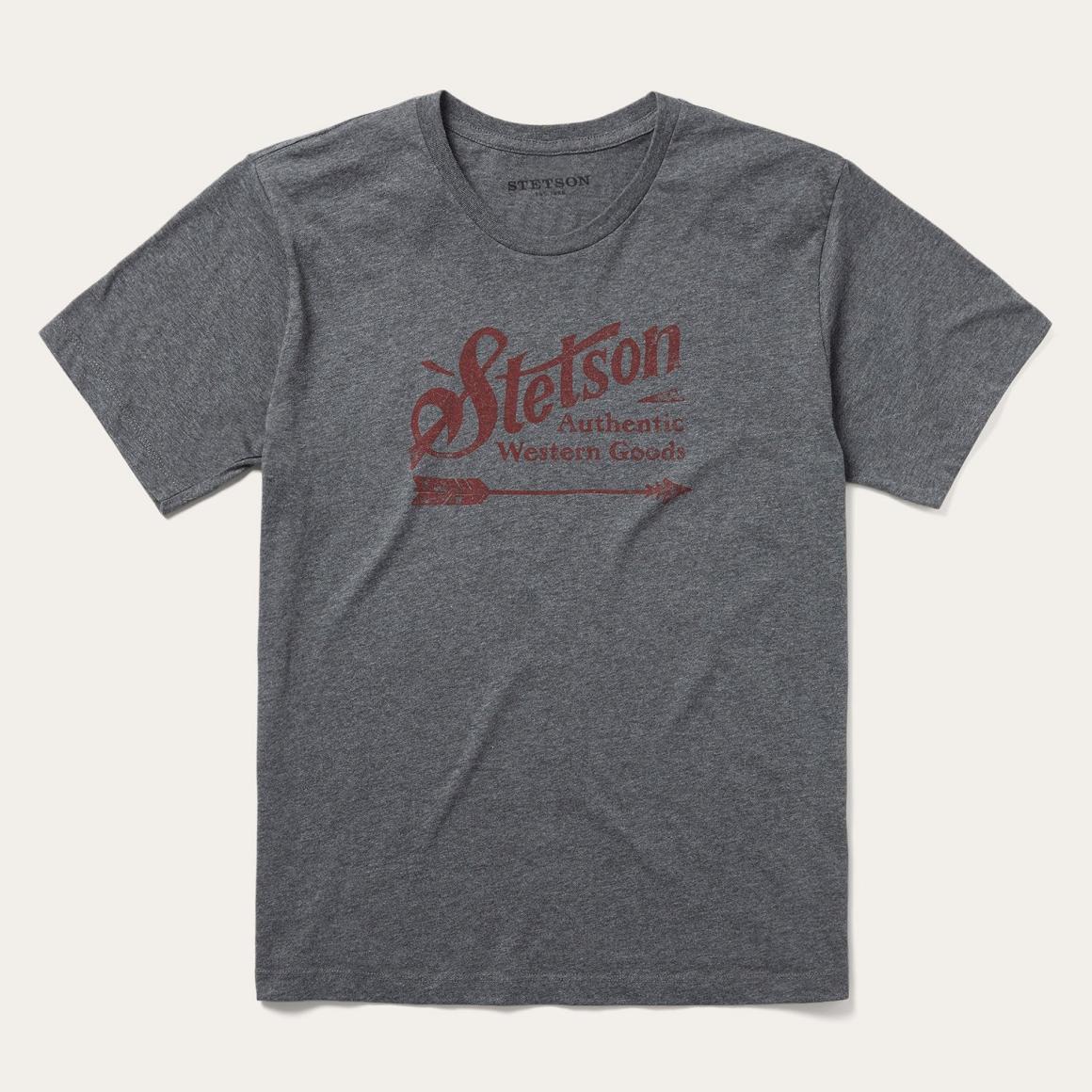 Vintage Arrow Graphic Tee Grey Men Stetson Tees