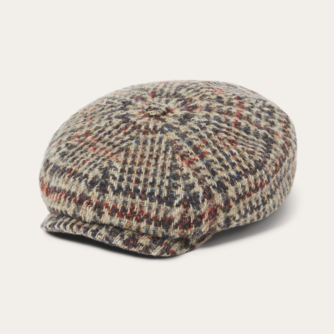 Virgin Wool Hatteras Beige/red/herringbone Men/Women Stetson Caps & Truckers