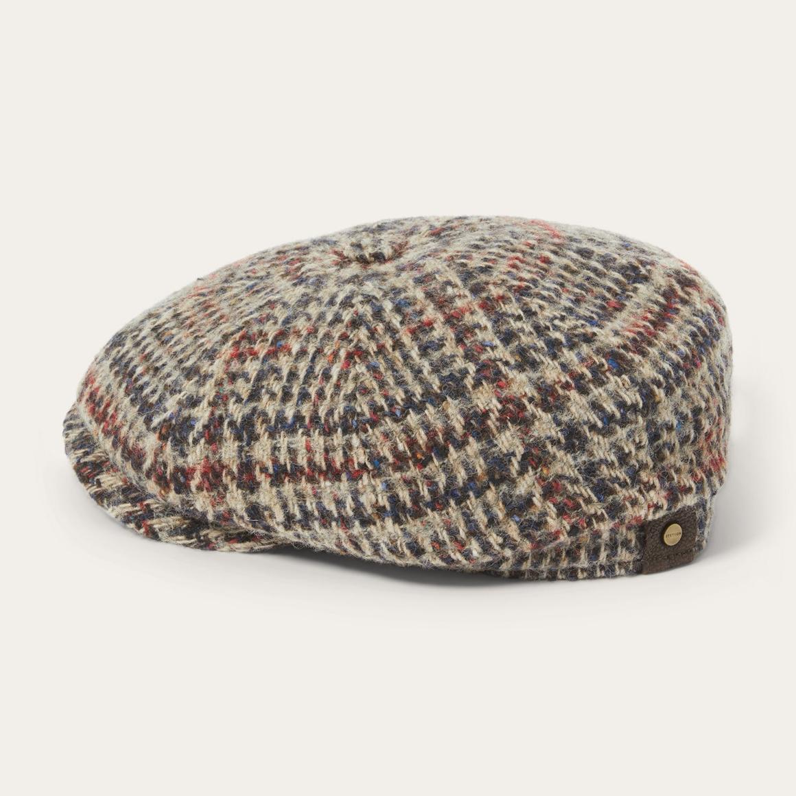 Virgin Wool Hatteras Beige/red/herringbone Men/Women Stetson Caps & Truckers