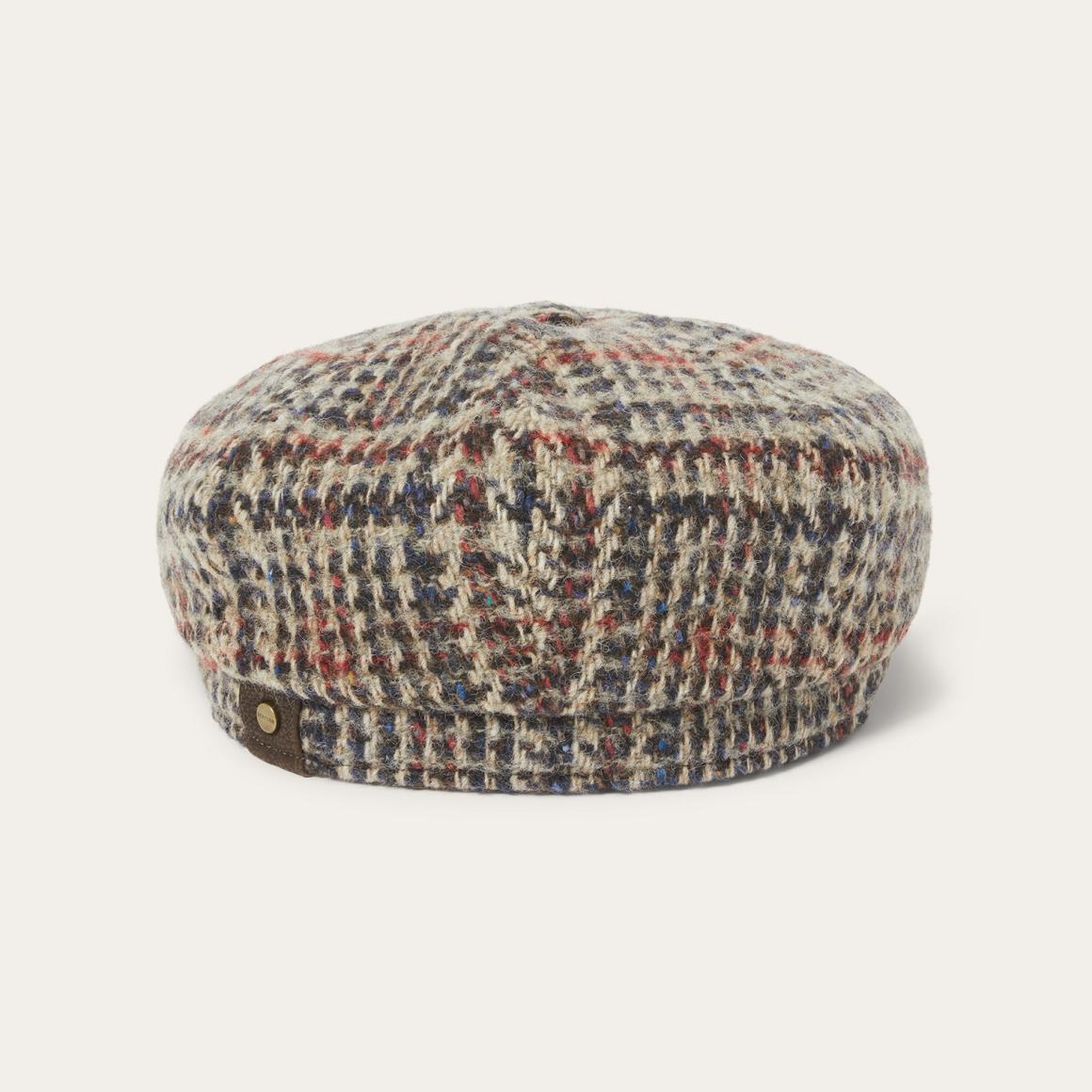 Virgin Wool Hatteras Beige/red/herringbone Men/Women Stetson Caps & Truckers