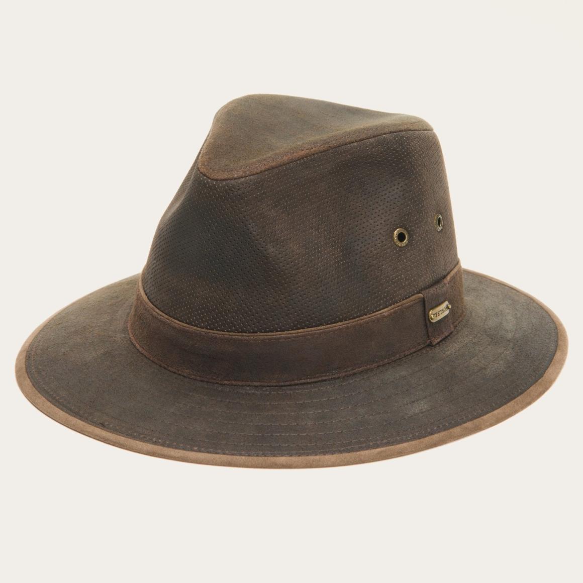 Weathered Leather Safari Hat Brown Men/Women Stetson Outdoor