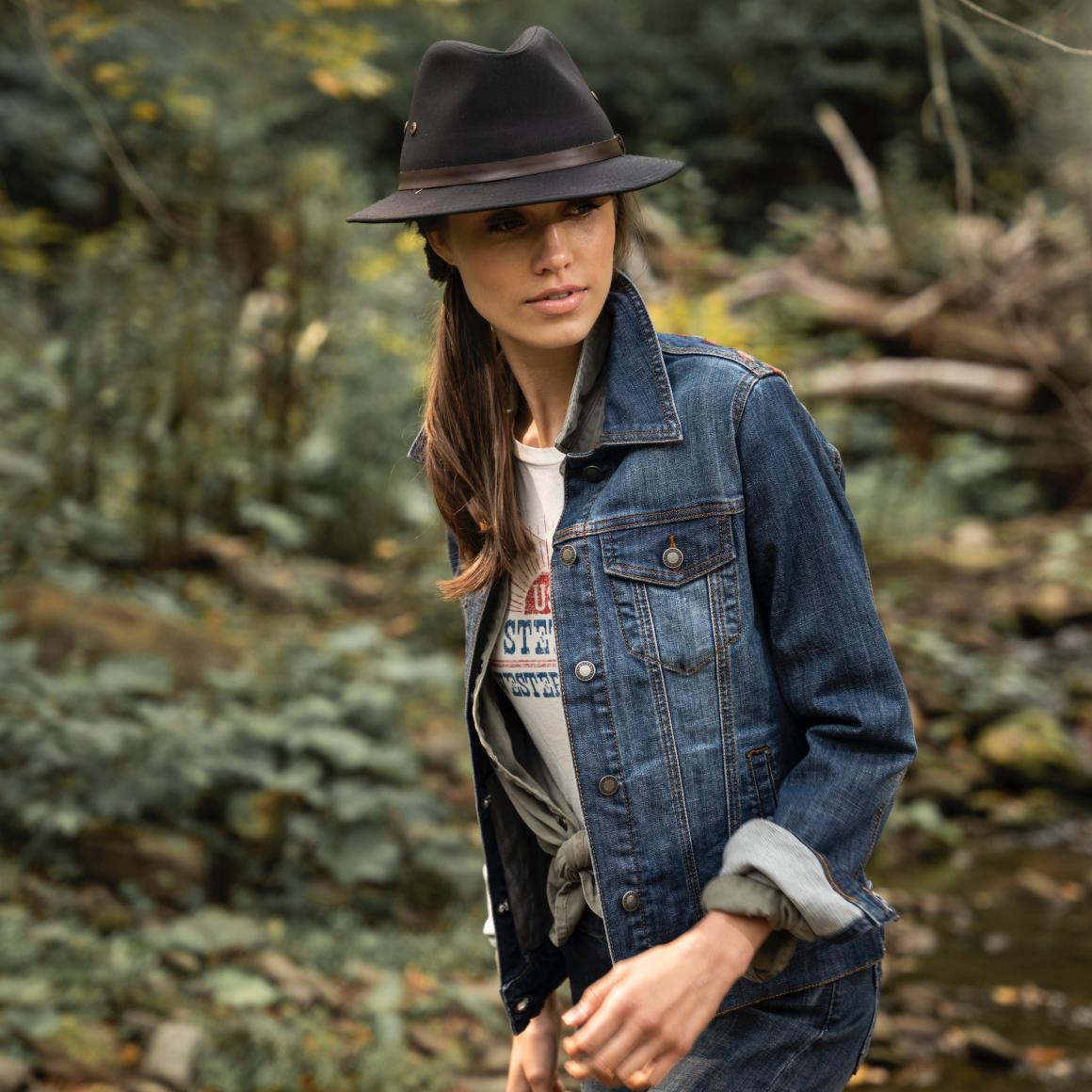 Western Denim Jacket Blue Women Stetson Jackets