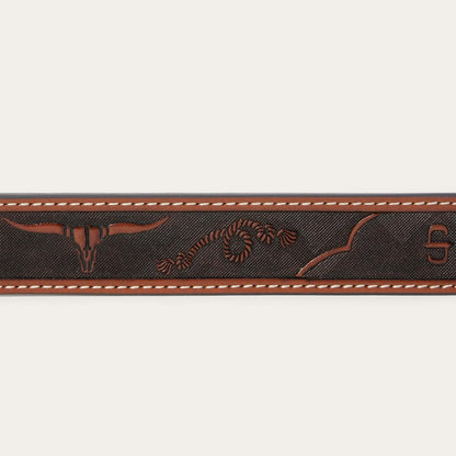 Western Icons Tooled Belt Cognac Men Stetson Belts