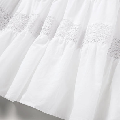 White Cotton Lawn Sleeveless Dress White Women Stetson Midi