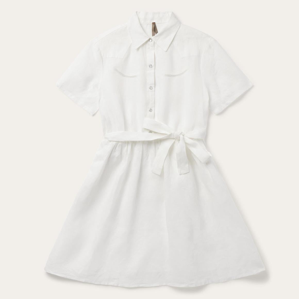White Linen Shirt Dress White Women Stetson Mini