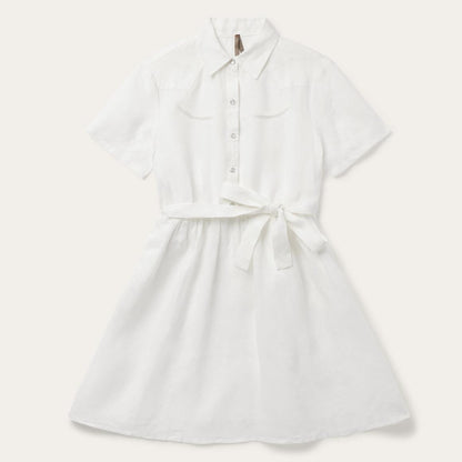 White Linen Shirt Dress White Women Stetson Mini