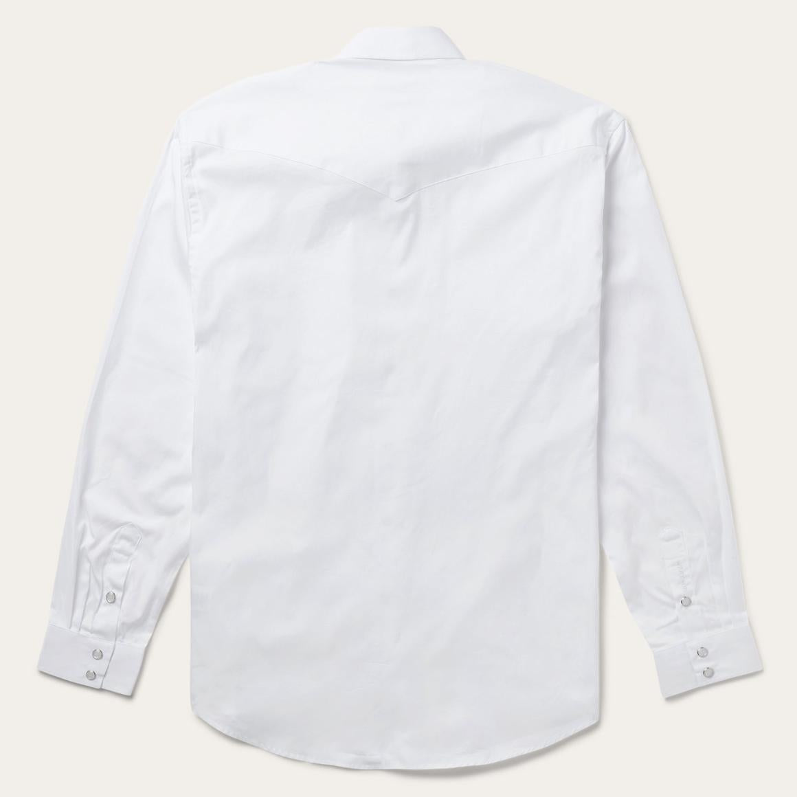 White Pinpoint Oxford Western Shirt White Men Stetson Classic Cut