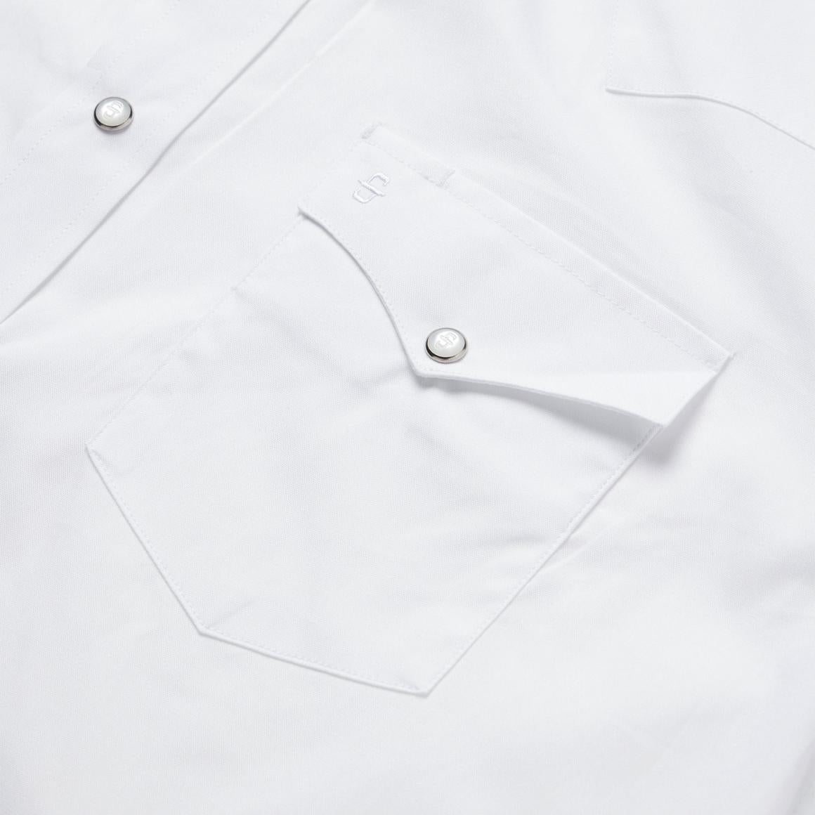 White Pinpoint Oxford Western Shirt White Men Stetson Classic Cut