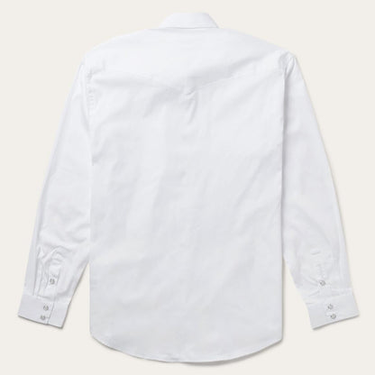 White Pinpoint Oxford Western Shirt White Men Stetson Western Shirts
