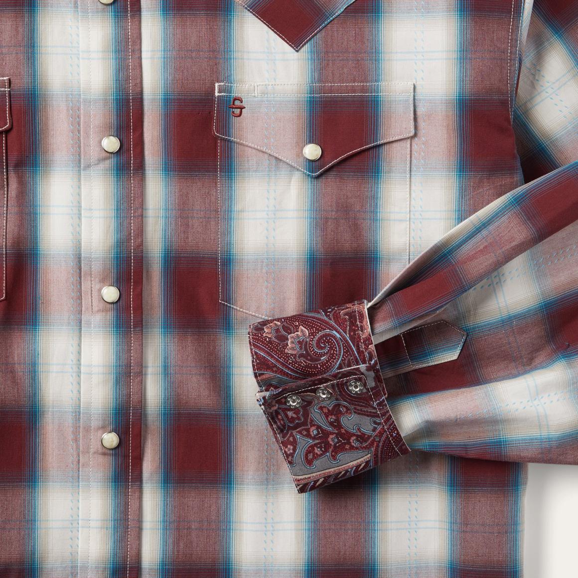 Wine Plaid Shirt Wine Men Stetson Classic Cut