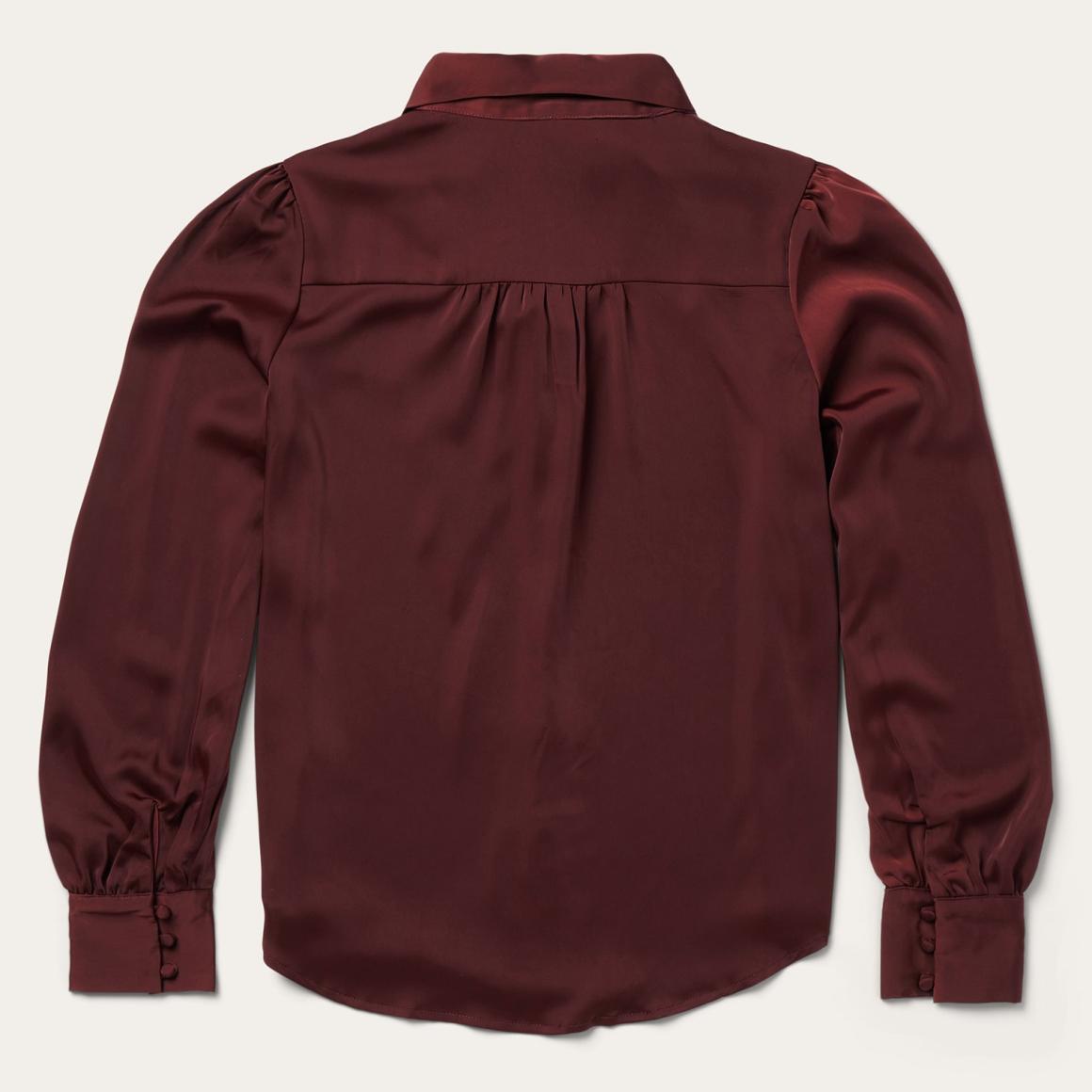 Wine Satin Blouse Red Women Stetson Blouses