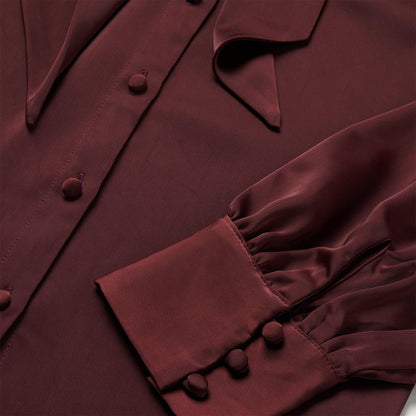 Wine Satin Blouse Red Women Stetson Blouses