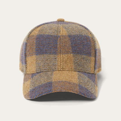 Wool Check Baseball Cap Cognac/sand/blue Men/Women Stetson Caps & Truckers