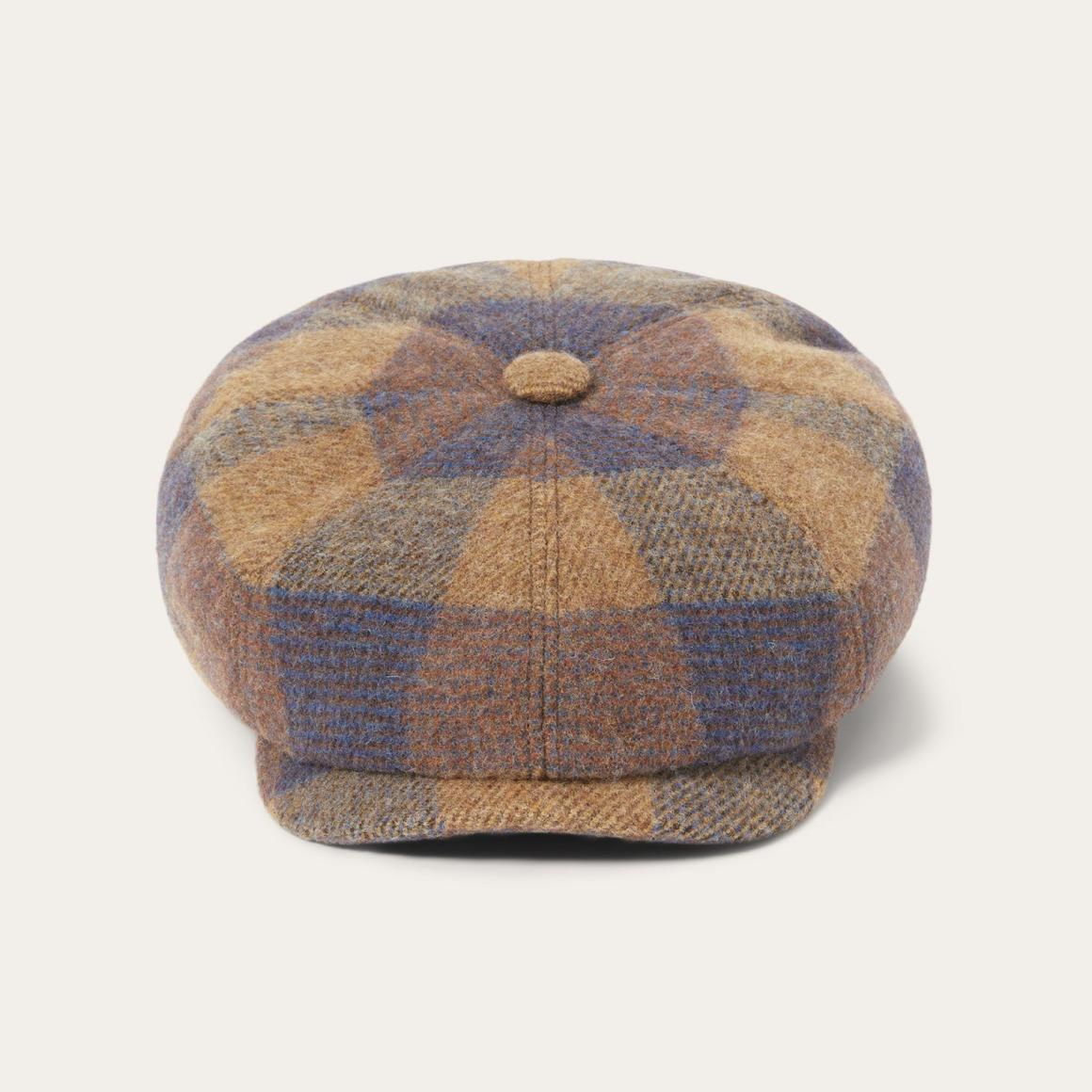 Wool Check Hatteras Cognac/sand/blue Men/Women Stetson Caps & Truckers