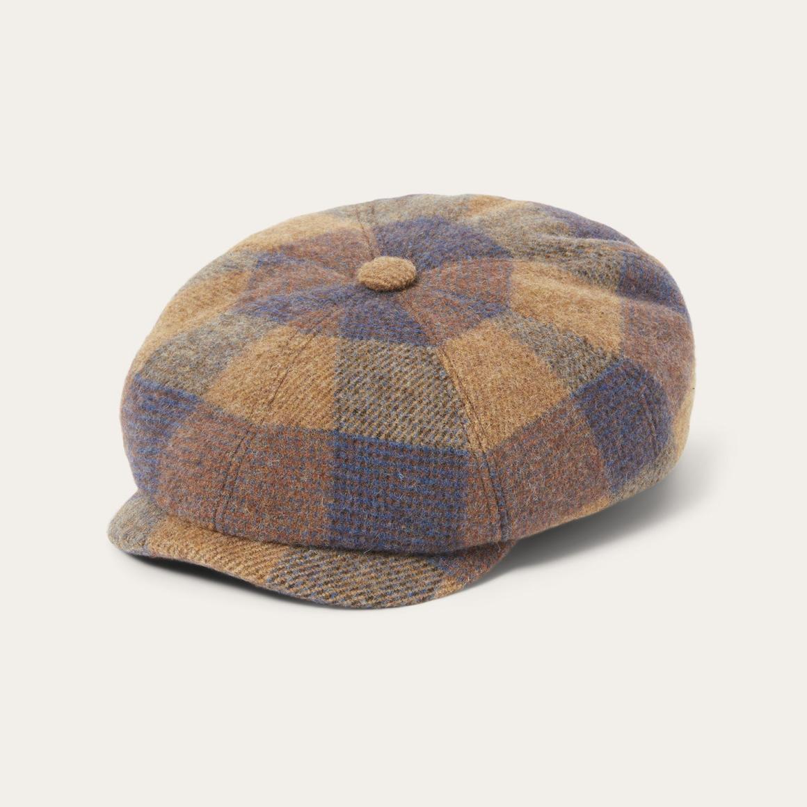 Wool Check Hatteras Cognac/sand/blue Men/Women Stetson Caps & Truckers