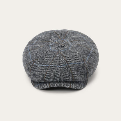 Wool Herringbone Hatteras Cap Grey Herringbone Men/Women Stetson Caps & Truckers