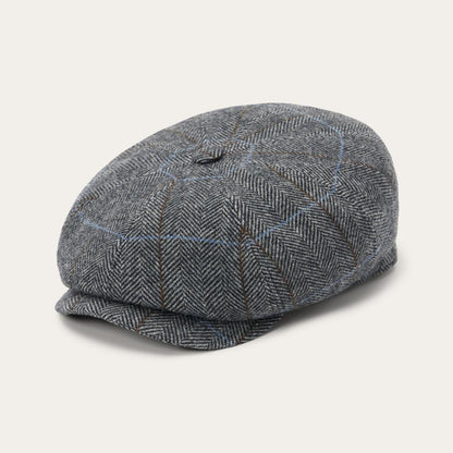 Wool Herringbone Hatteras Cap Grey Herringbone Men/Women Stetson Caps & Truckers