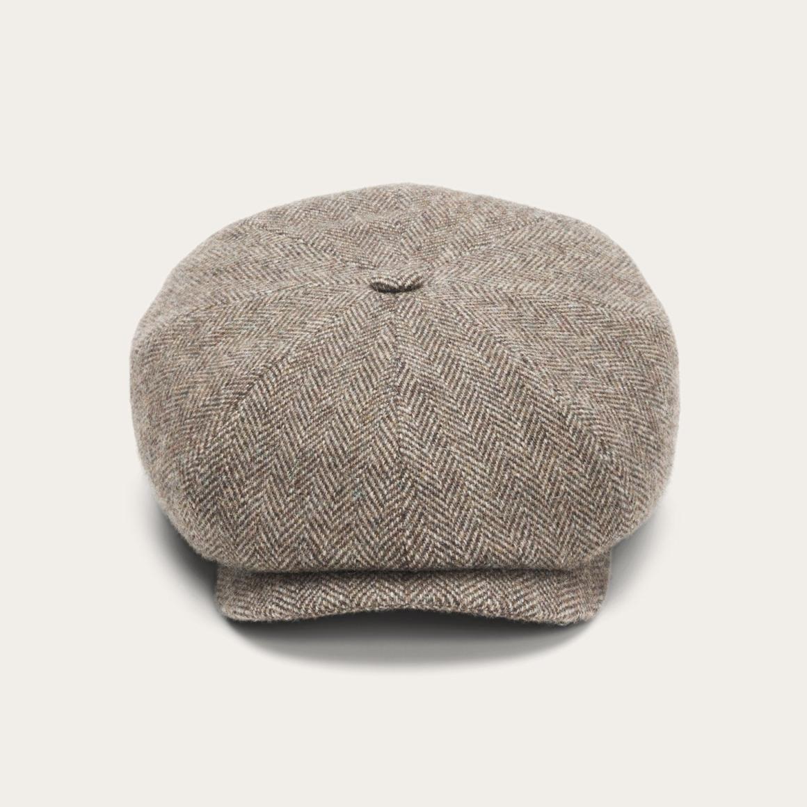 Wool Herringbone Hatteras Grey Herringbone Men/Women Stetson Caps & Truckers