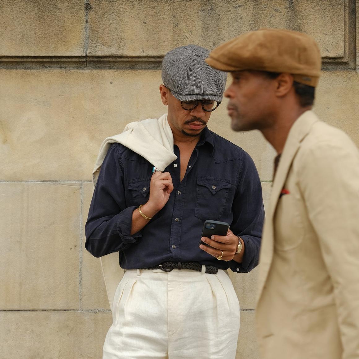 Wool Herringbone Hatteras Grey Herringbone Men/Women Stetson Caps & Truckers