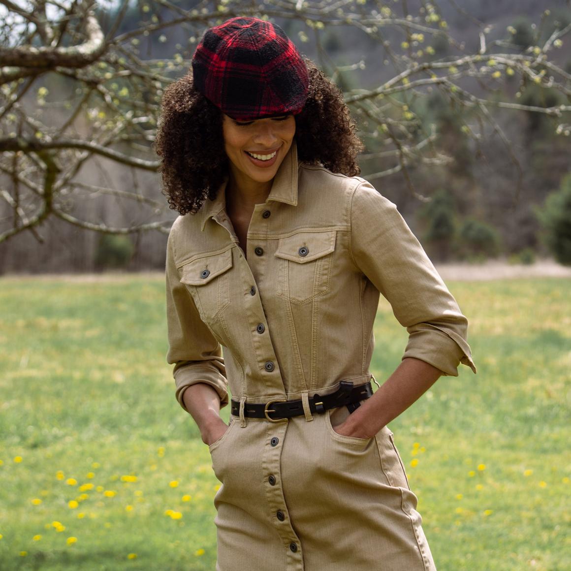 Workwear Inspired Shirt Dress Tan Women Stetson Shirt Dresses
