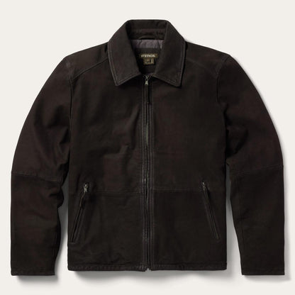 Zip Front Suede Leather Jacket Brown Men Stetson Jackets