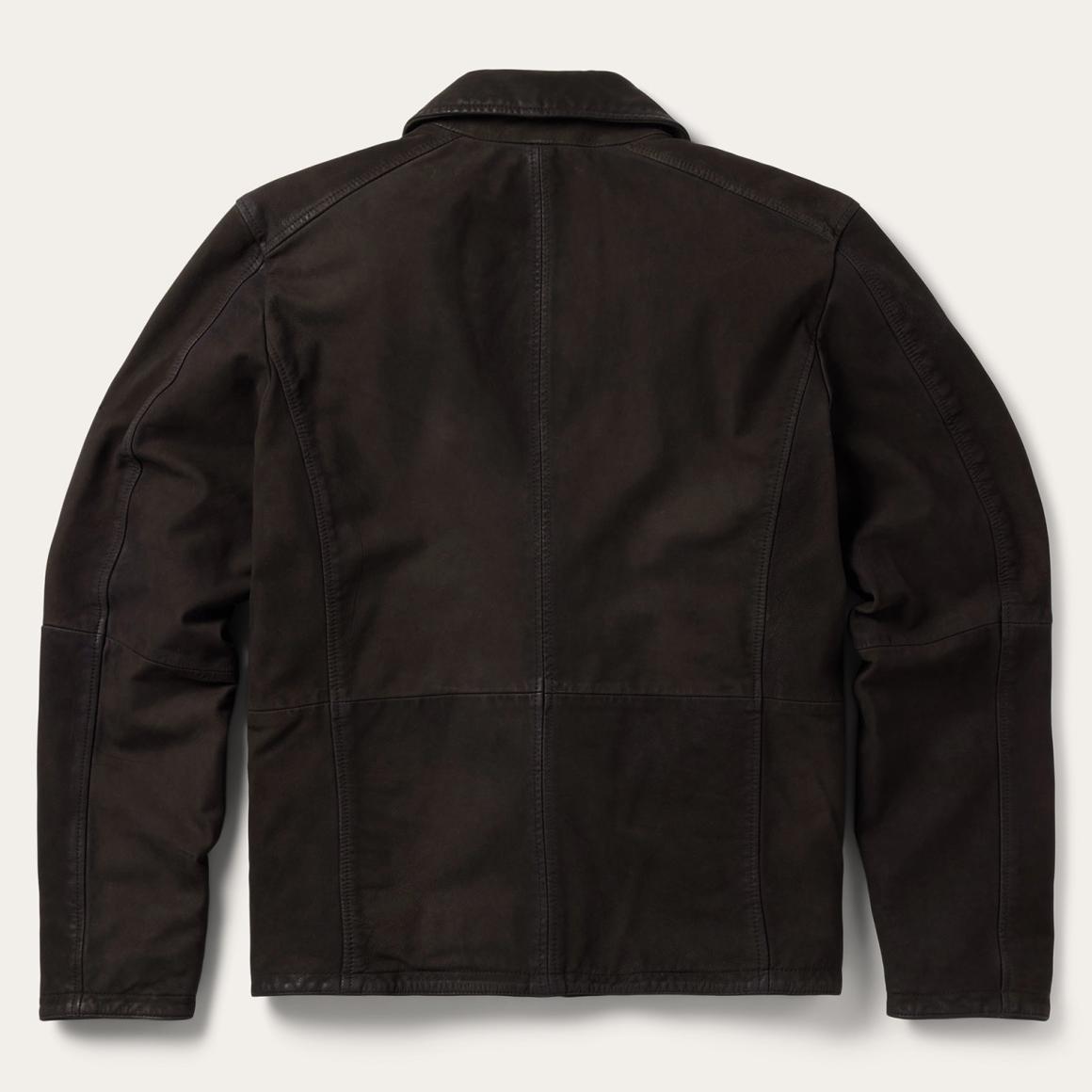 Zip Front Suede Leather Jacket Brown Men Stetson Jackets