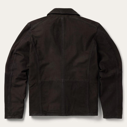 Zip Front Suede Leather Jacket Brown Men Stetson Jackets